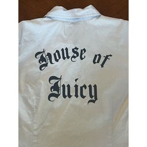 Girls House Of Juicy Couture Button Down Shirt Light Blue Sz L